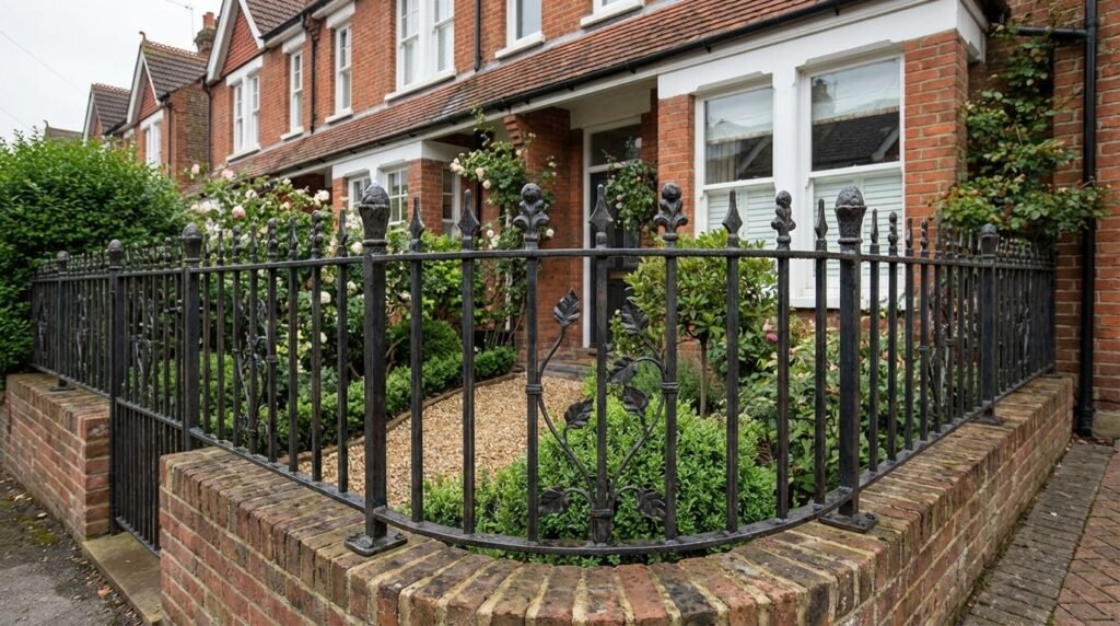 bespoke metal gates and railings Wimbledon London, electric driveway gates, custom steel railings installation, security gates SW London, outdoor garden railings Wimbledon