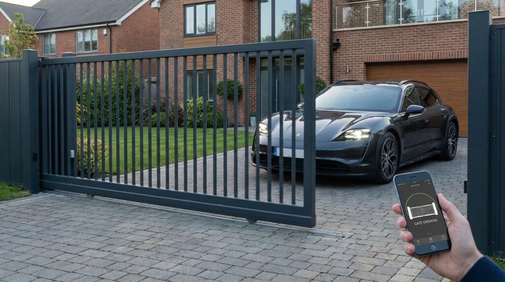 bespoke metal gates and railings Wimbledon London, electric driveway gates, custom steel railings installation, security gates SW London, outdoor garden railings Wimbledon