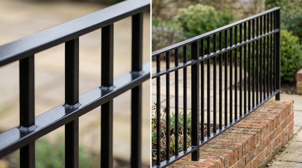 bespoke metal gates and railings Wimbledon London, electric driveway gates, custom steel railings installation, security gates SW London, outdoor garden railings Wimbledon